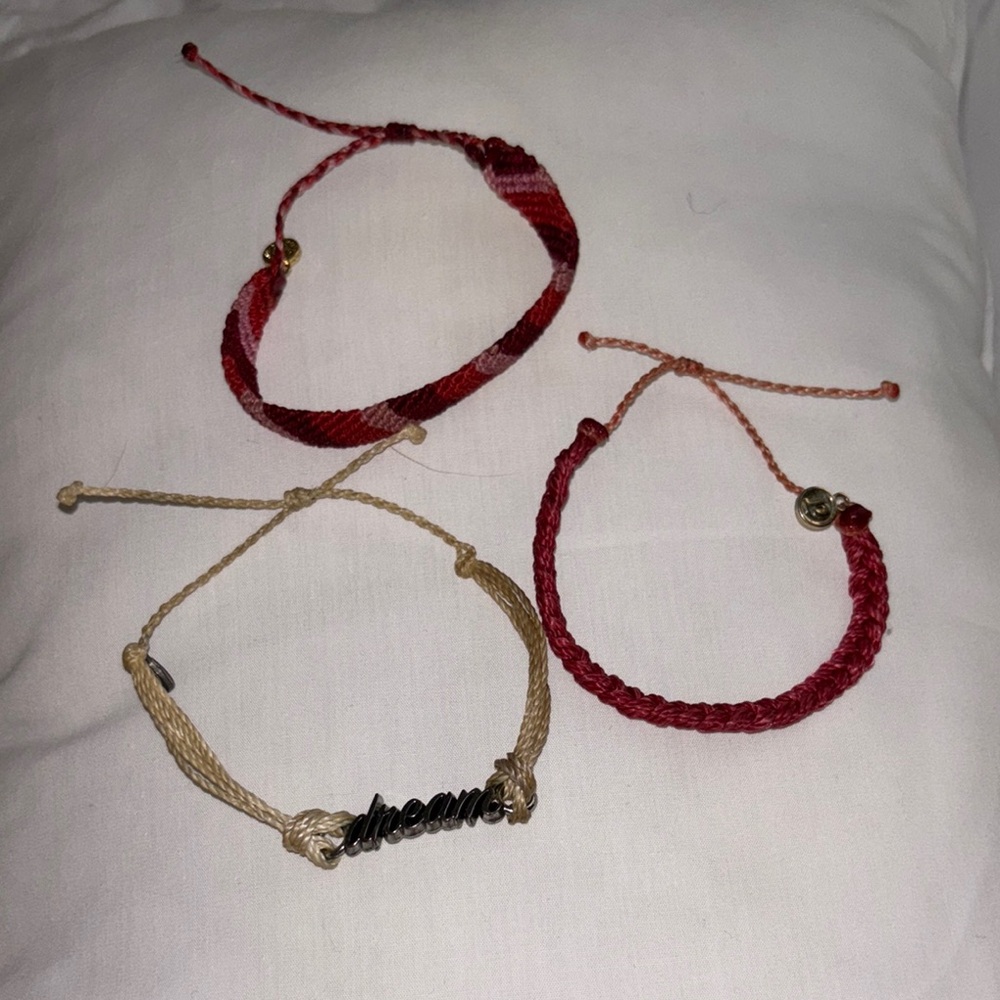 Dream Charm Pura Vida Bracelet Set - Red and Tan